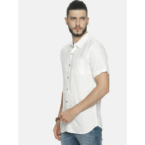 Hemp Slim Fit Casual Shirt | White