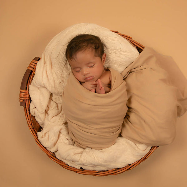 100% Organic Cotton Rib Baby Blanket | Latte