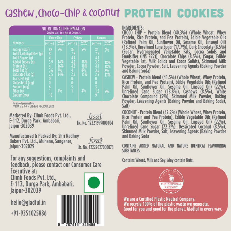 Assorted Protein Cookies | 80 g x 4 | Pack of 4