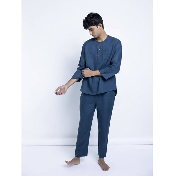 Linen Men Pyjamaset | Indigo