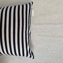 Pure Cotton Striped Single Cushion Cover | Black & Off-White