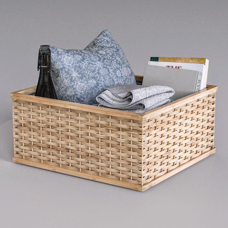 Bamboo Basket | Square | Beige | 46.5X 42.5 X 21.5cm