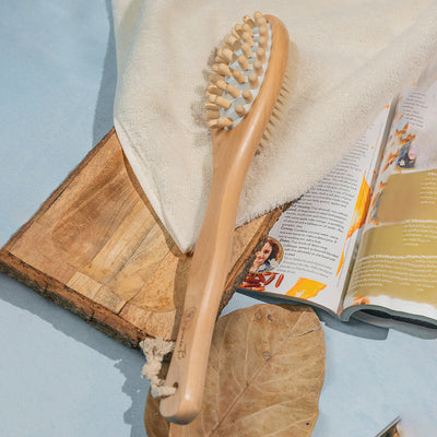 Wooden Dry Body Brush | Double Sided Brush | 2 In 1