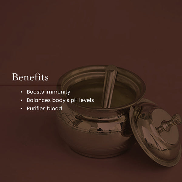 Brass Utensils | Ghee Pot with Spoon | 250ml | 4 Inches