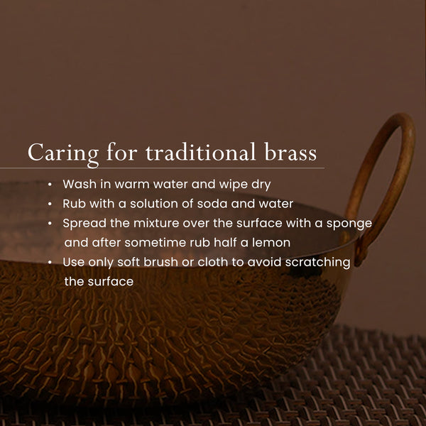 Brass Utensils | Brass Cookware | Kadai with Lid | 1.5 Litre