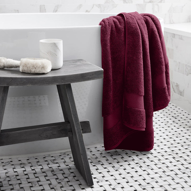 Organic Cotton Bath Towel| Burgundy