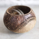 Handcrafted Brown Coconut Shell Candle Holder