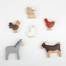 Birch and Bug Wooden Animal Toys for Kids | Birch Farm Animals | BPA Free | Set of 6