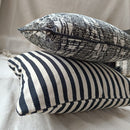 Pure Cotton Striped Single Cushion Cover | Black & Off-White