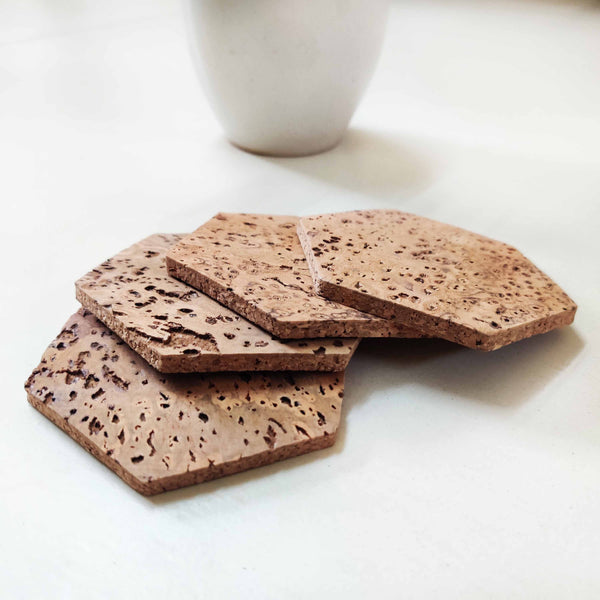 Natural Cork Coasters Set of 4