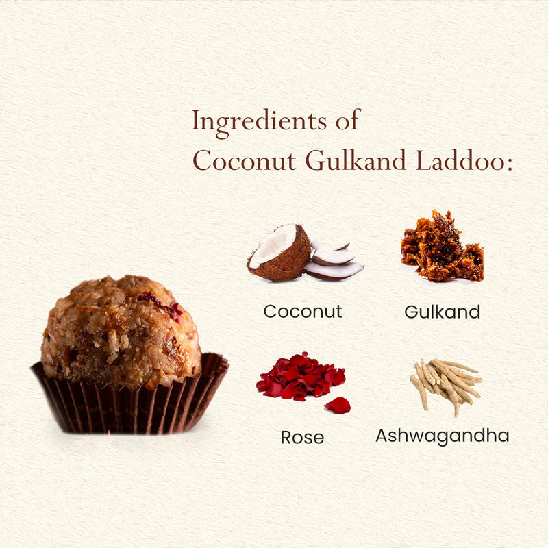 Coconut Gulkand Laddoo | Enhances Stamina & Strength | Pack of 6