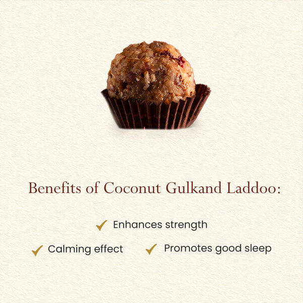 Coconut Gulkand Laddoo | Enhances Stamina & Strength | Pack of 12