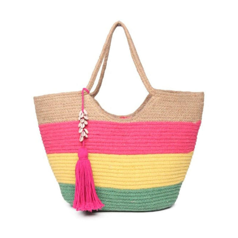 Cotton & Jute Bag | Natural Material Tote | Multicolor