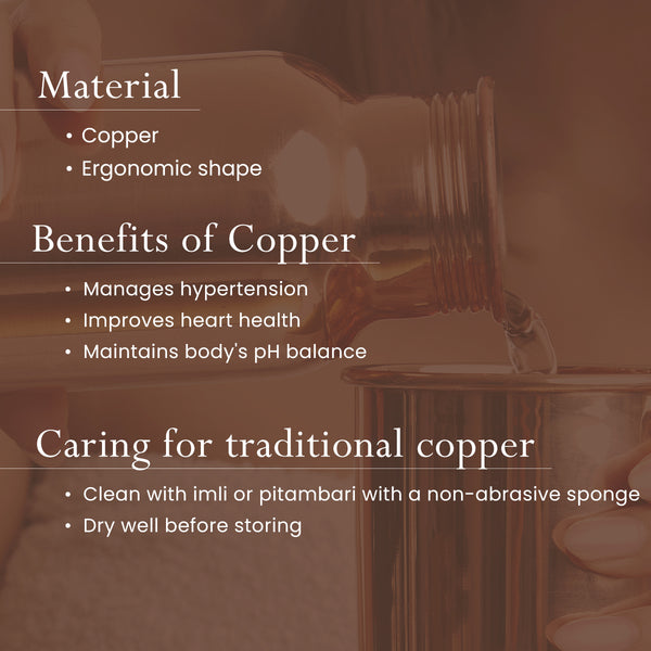 Copper Bottle With Cleaning Brush | 1 Litre