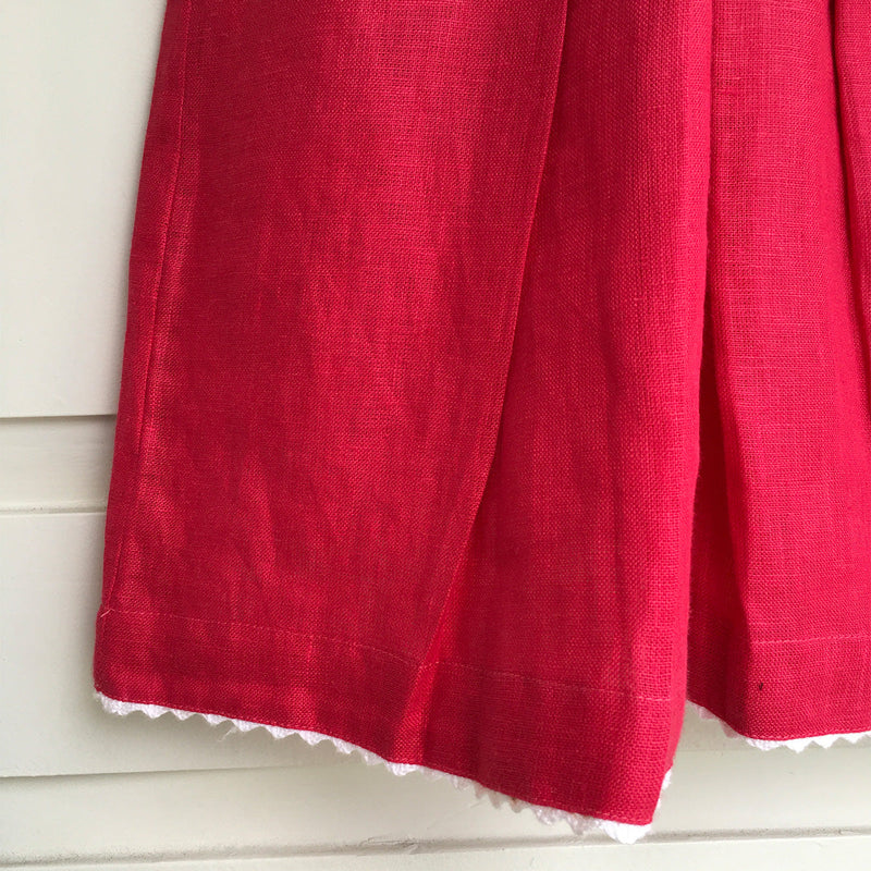 Birthday Dress | Linen Dress for Girls | Bow Style | Red