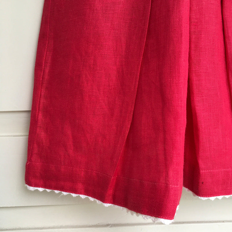 Linen Bow Dress | Red