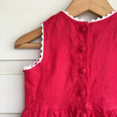 Birthday Dress | Linen Dress for Girls | Bow Style | Red