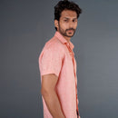 Pure Linen Shirt | Half Sleeves | Pink