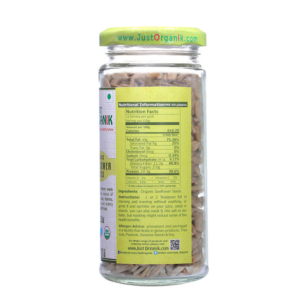 Organic Sun Flower Seeds | 120 g | Pack of 2