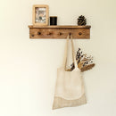 Multi Functional Wood Wall Shelf with Hooks.