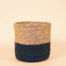 Handcrafted Beige & Blue Sabai Grass Planter