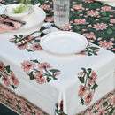 Handblock Printed |Cotton Table Cover | Pink & Green.