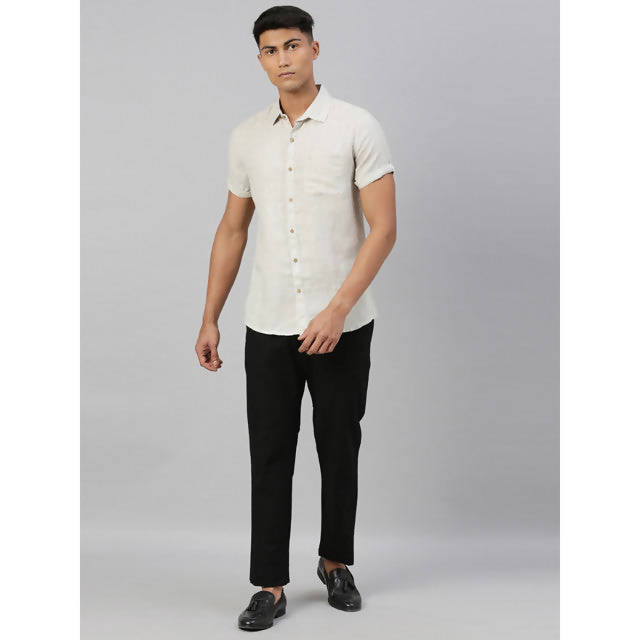 Hemp Slim Fit Casual Shirt | Beige