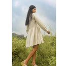 Handwoven Cotton Striped Dress | White