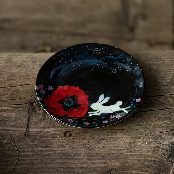 Ceramic Appetizer Plates | Fredrick | Navy Blue | Lead-Free | Set of 2