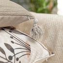 Linen & Cotton Printed Cushion Cover | Garden of Isle | White