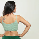 Organic Cotton Bralette | Chevron | Green