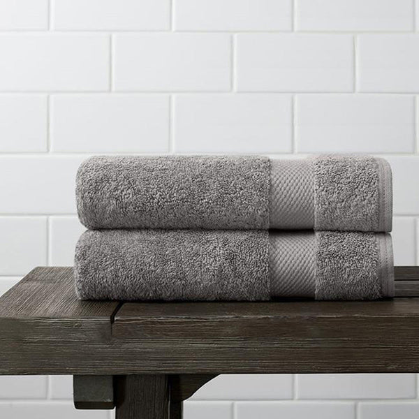 Organic Cotton Hand Towel | Set of 2  |  Stone Grey