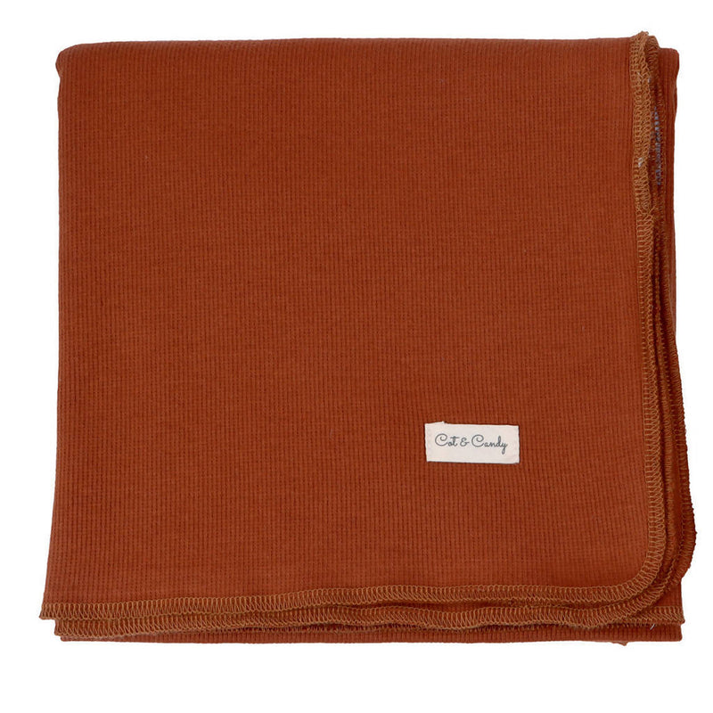 100% Organic Cotton Rib Baby Blanket | Brown