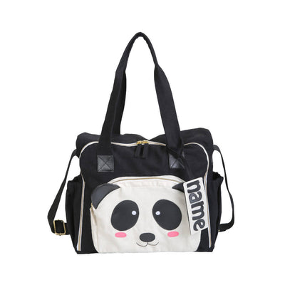 Organic Canvas Baby Bag | Panda | Black