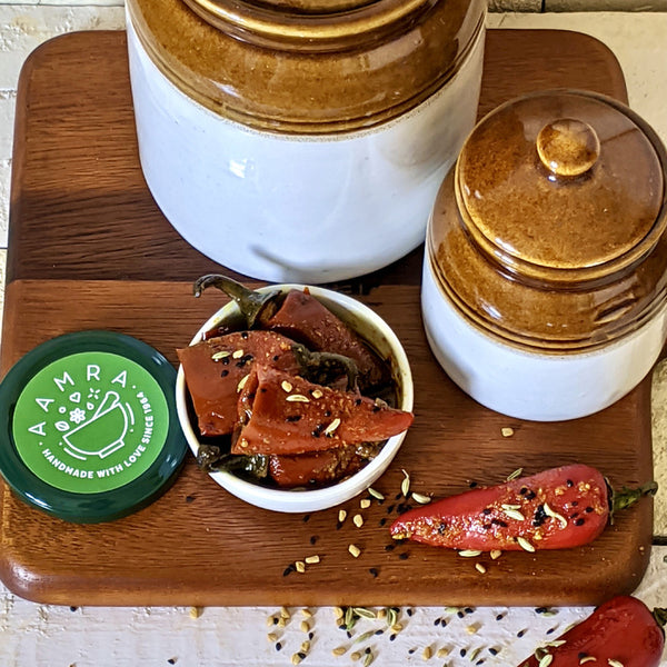 Handmade Stuffed Red Chilli Pickle | 180 g