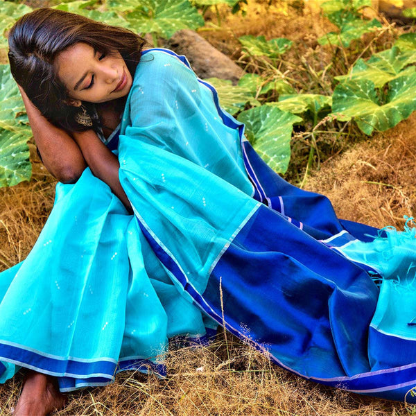 Festive Wear | Handloom Chanderi Silk Saree | Blue