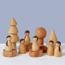 Birch and Bug Wooden Toys for Kids | Birch Natural Forest Trees | BPA Free | Set of 6