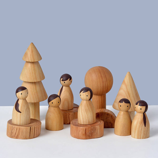 Birch and Bug Gifts for Kids | Wooden Toys | Birch Natural Forest Trees | BPA Free | Set of 6