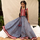 Pure Cotton Lehenga Set for Girls | Blue & Maroon