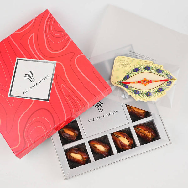 Festive Gift Box | Crimson Red Premium Filled Dates Gift Box | 12 Pcs