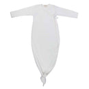 Ribbed Cotton Baby Onesie | Kimono Gown | White