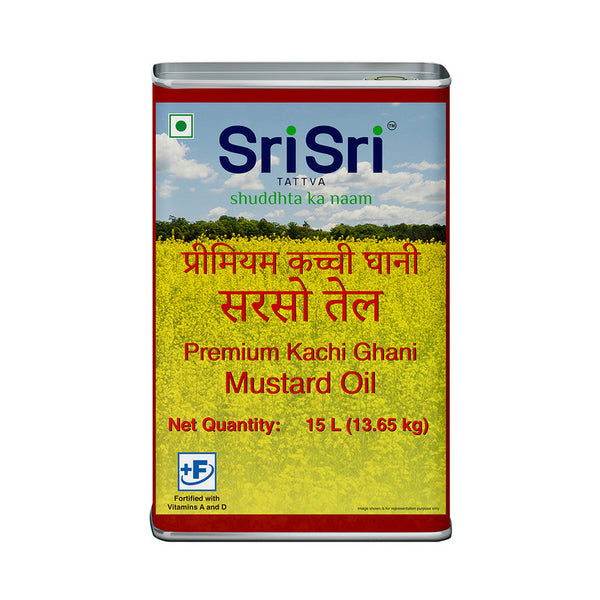 Sri Sri Tattva Kachi Ghani Mustard Oil | Sarso Tel | 15 Litre