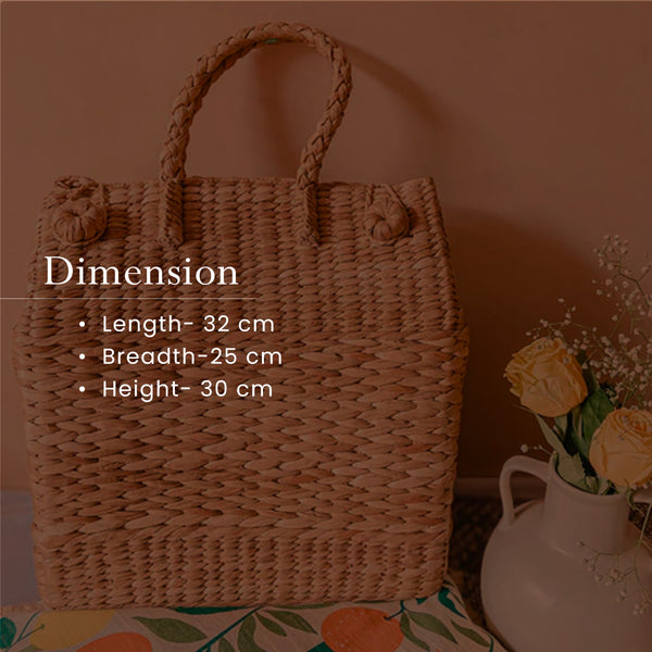 Kauna Grass Basket | Kitchen & Storage Basket | LxBxH-32x25x30 cm