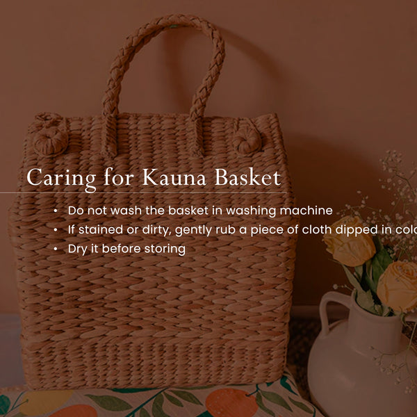 Kauna Grass Basket | Kitchen & Storage Basket | LxBxH-32x25x30 cm