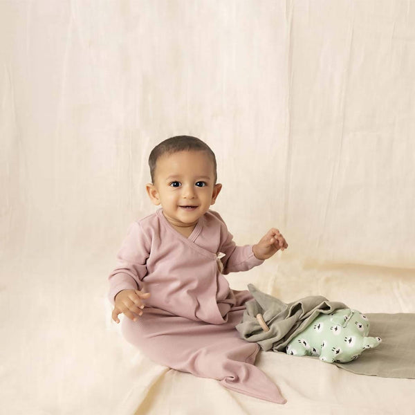 Organic Cotton Onesie for Baby | Kimono Gown | Pink