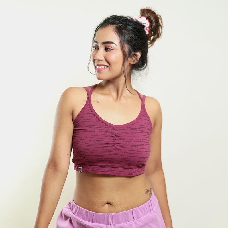 Organic Cotton Bralette | Maroon