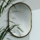 Bamboo Small Oval Mirror | Beige