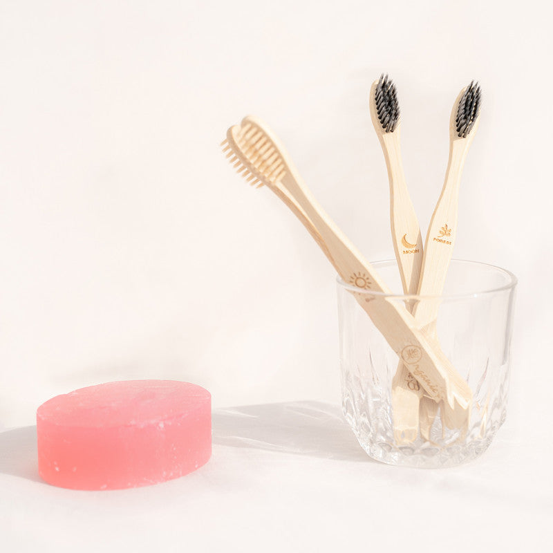 Bamboo Toothbrush | Charcoal Bristles | Zero Waste | Set of 4