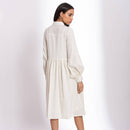 Cotton A-line Dress for Women | White.