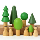 Birch and Bug Wooden Toys for Kids | Birch Folk In Evergreen Forest | BPA Free | Set of 12